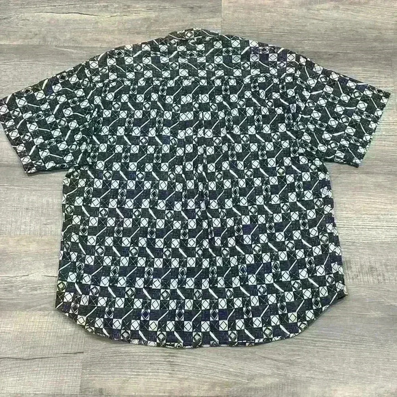 ENRO Short Sleeve ButtonUp Shirt Mens XL Geometric Print Luxury Designer Classic - Picture 5 of 10